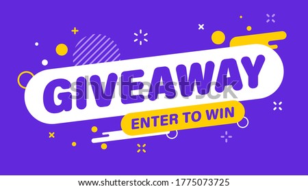 Giveaway banner. Post template. Win a prize giveaway. Social media poster. Vector design illustration.