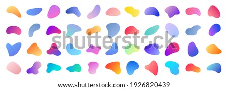 Abstract blotch shape. Liquid shape elements. Set of modern graphic elements. Fluid dynamical colored forms banner. Gradient abstract liquid shapes. Vector illustration.