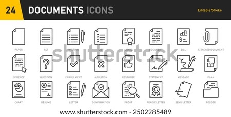 Document web icons in line style. Clipboard, certificate, accept, approved, invoice, archive, collection. Vector illustration.document, clipboard, text, notebook, textbook, bill, notepaper, reading, f