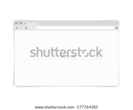 Simple browser window on white background vector