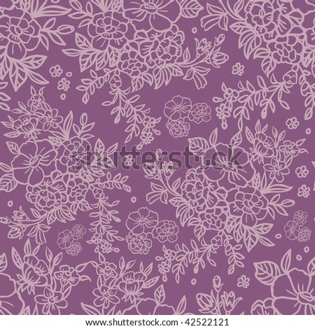 Purple Floral Seamless Pattern Stock Vector Illustration 42522121 ...