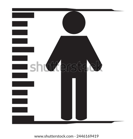 Height Icon design Illustration. Height vector icon isolated on transparent background, Height logo design. Tall icon. Height vector symbol. Linear style sign for mobile concept and web design. 