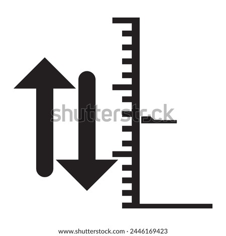 Height Icon design Illustration. Height vector icon isolated on transparent background, Height logo design. Tall icon. Height vector symbol. Linear style sign for mobile concept and web design. 