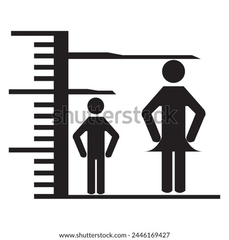 Height Icon design Illustration. Height vector icon isolated on transparent background, Height logo design. Tall icon. Height vector symbol. Linear style sign for mobile concept and web design. 