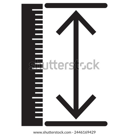 Height Icon design Illustration. Height vector icon isolated on transparent background, Height logo design. Tall icon. Height vector symbol. Linear style sign for mobile concept and web design. 