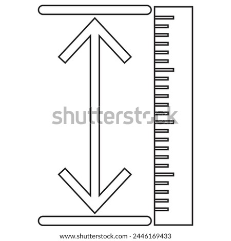 Height Icon design Illustration. Height vector icon isolated on transparent background, Height logo design. Tall icon. Height vector symbol. Linear style sign for mobile concept and web design. 