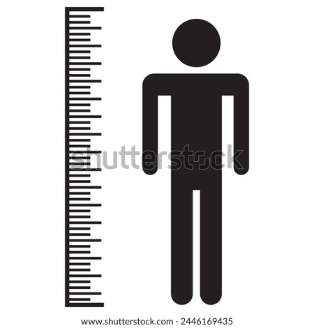 Height Icon design Illustration. Height vector icon isolated on transparent background, Height logo design. Tall icon. Height vector symbol. Linear style sign for mobile concept and web design. 