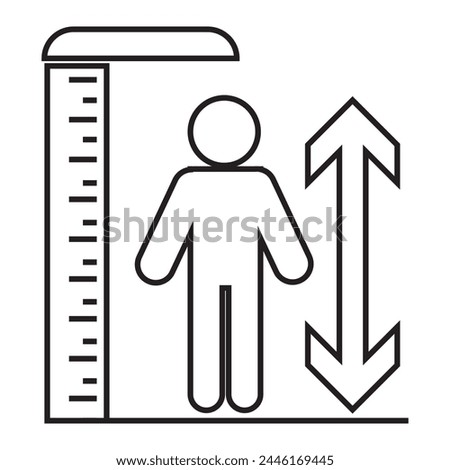 Height Icon design Illustration. Height vector icon isolated on transparent background, Height logo design. Tall icon. Height vector symbol. Linear style sign for mobile concept and web design. 