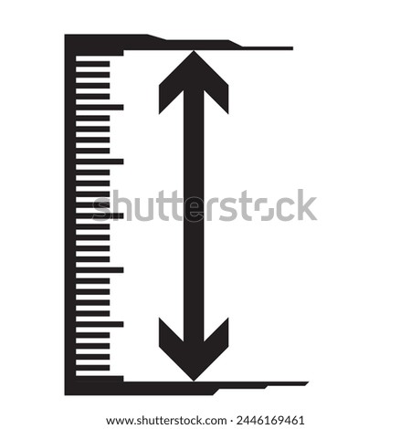 Height Icon design Illustration. Height vector icon isolated on transparent background, Height logo design. Tall icon. Height vector symbol. Linear style sign for mobile concept and web design. 