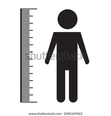 Height Icon design Illustration. Height vector icon isolated on transparent background, Height logo design. Tall icon. Height vector symbol. Linear style sign for mobile concept and web design. 