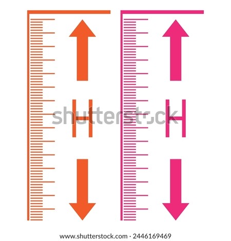 Height Icon design Illustration. Height vector icon isolated on transparent background, Height logo design. Tall icon. Height vector symbol. Linear style sign for mobile concept and web design. 