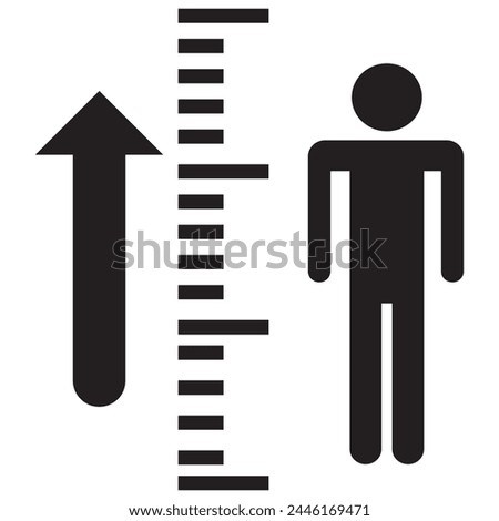 Height Icon design Illustration. Height vector icon isolated on transparent background, Height logo design. Tall icon. Height vector symbol. Linear style sign for mobile concept and web design. 