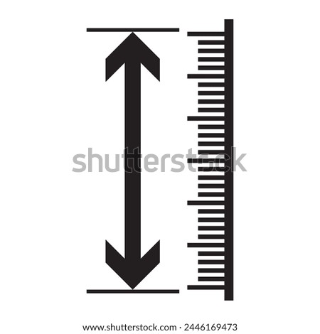 Height Icon design Illustration. Height vector icon isolated on transparent background, Height logo design. Tall icon. Height vector symbol. Linear style sign for mobile concept and web design. 