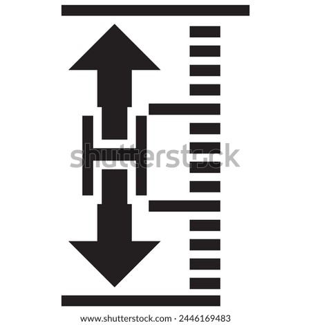 Height Icon design Illustration. Height vector icon isolated on transparent background, Height logo design. Tall icon. Height vector symbol. Linear style sign for mobile concept and web design. 