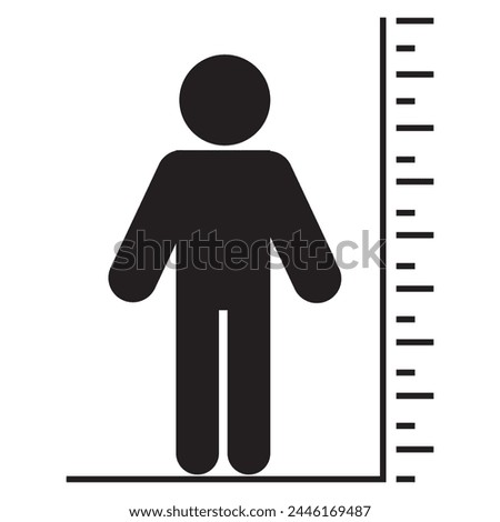 Height Icon design Illustration. Height vector icon isolated on transparent background, Height logo design. Tall icon. Height vector symbol. Linear style sign for mobile concept and web design. 