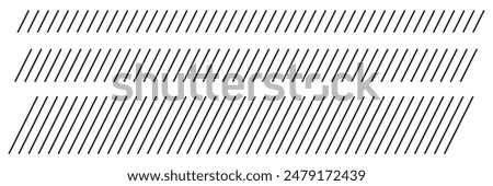 Slash line. Border with diagonal lines. Angle of tilt stripes. Black pattern of footer isolated vector on white background.