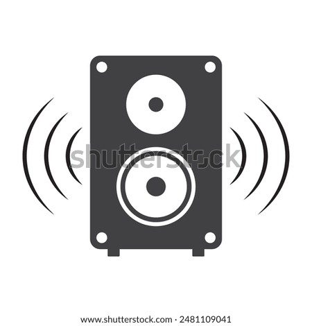 Black line Stereo speaker icon isolated on white background. Sound system speakers. Music icon. Musical column speaker bass equipment. Vector Illustration. Eps 10.