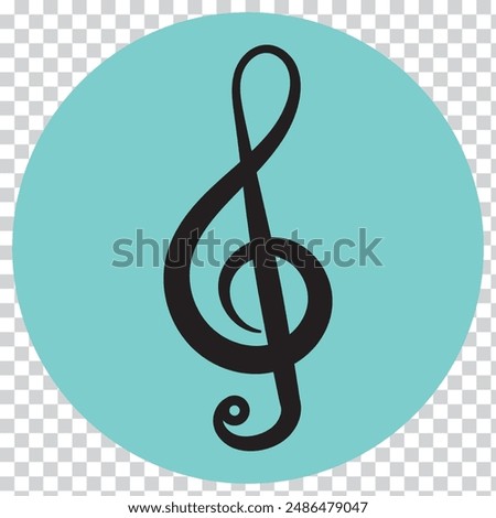 Icon of music note. Music Note Icon, Treble Clef, Bass Clef, Sharp, Flat. Continuous one line hand drawing music icon and musical symbols outline vector minimalist style.