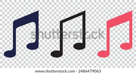 Icon of music note. Music Note Icon, Treble Clef, Bass Clef, Sharp, Flat. Continuous one line hand drawing music icon and musical symbols outline vector minimalist style.