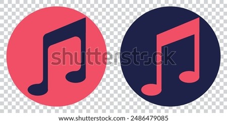 Icon of music note. Music Note Icon, Treble Clef, Bass Clef, Sharp, Flat. Continuous one line hand drawing music icon and musical symbols outline vector minimalist style.