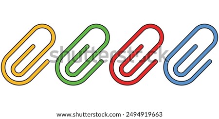 Vector paper clip icon. Paper clip shape. Attachment symbol. Element for design logo mobile app interface card or website