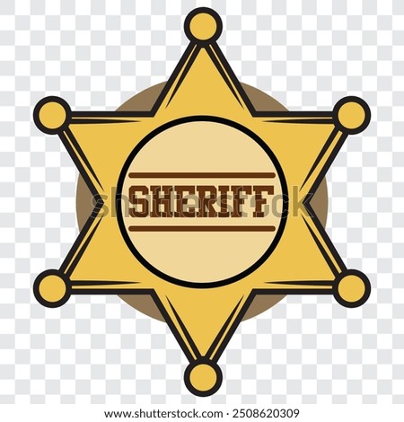 Sheriff badge flat icon. Black logo on a white background. EPS 10. 14.