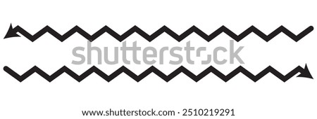 Long arrow vector icon. Black horizontal double arrow. Vector 10 Eps.