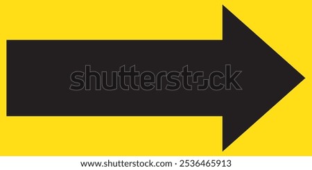 Black arrow forward. Black large forward or right pointing solid long stretched arrow icon sketched as vector symbol. EPS 10