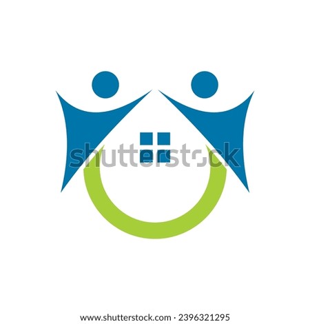 couple abstract house business logo