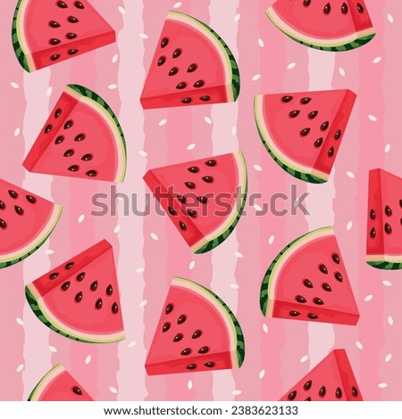 Watermelon Day Vector Clipart. Watermelon slices, holiday flags, watermelon ice cream, juice, watermelon heart, bitten off slice