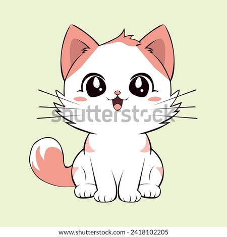 anime cartoon characters cute cats in spring pictures, happy cute, art, animals, kittens, pets, graphics, cats,