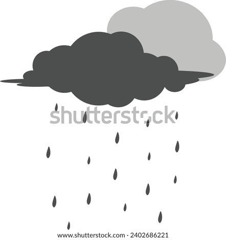  cloud with rain icons isolated on white background. Illustration of different weather