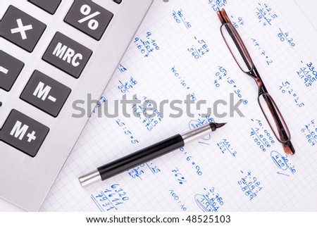 Personal Finance with a calculator and reading aid