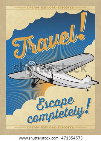 ALSO AVAILABLE HERE: https://www.etsy.com/ru/listing/495225416/airplane-retro-poster

Vintage travel poster. Retro airplane poster. Retro Piper Poster. Vector Travel Poster.