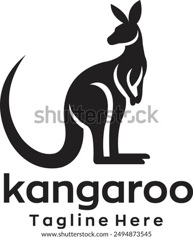 kangaroo logo design with editable vector file