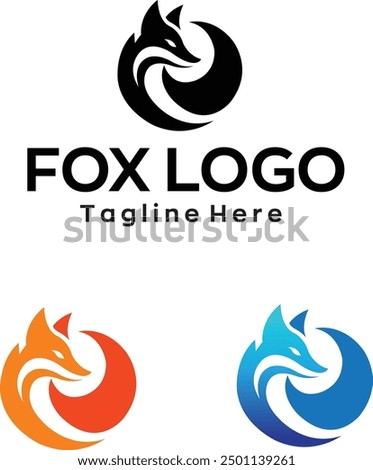 Fox logo fox head design with editable vector file