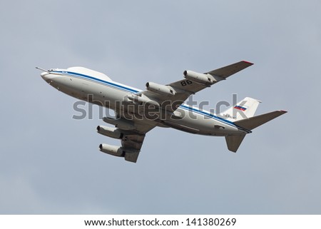 ZHUKOVSKY, RUSSIA - AUG 11: The celebrating of the 100 anniversary of Russian air force. August, 11, 2012 at Zhukovsky, Russia. The Ilyushin Il-86 Russian airborne command and control aircraft