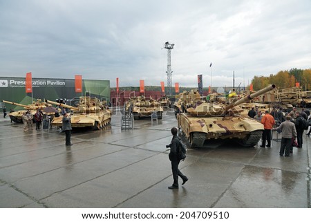 IZHNY TAGIL, RUSSIA - SEP 26, 2013: The international exhibition of armament, military equipment and ammunition RUSSIA ARMS EXPO (RAE-2013)