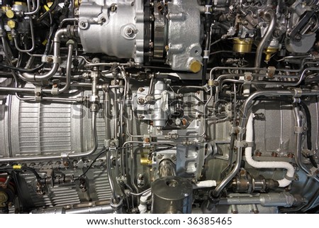 Detailed exposure of a turbo jet engine. Technogenic background.