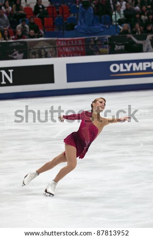 MOSCOW - APRIL 30: Ksenia Makarova competes in the single ladies free figure skating event at the 2011 World championship on April 30, 2011 at the Palace of sports \