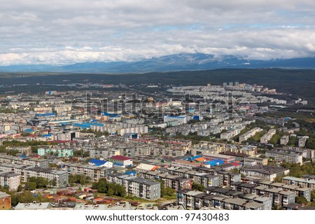 Far east, Russia, the Petropavlovsk-Kamchatsky, city landscape, top view