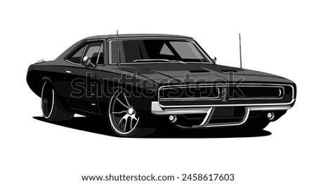 black car drag race racing icon logo sign art fast speed turbo old design USA template vector tire road show