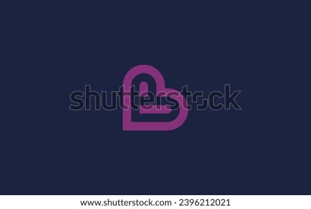 Letter b with heart logo icon design vector design template inspiration