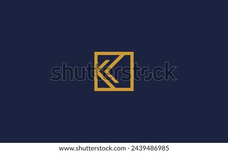 letter k with square logo icon design vector design template inspiration