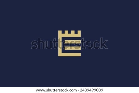 letter e with castle logo icon design vector design template inspiration