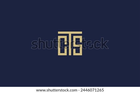 letters cts with square logo icon design vector design template inspiration