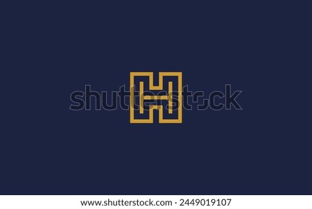 letter h with square logo icon design vector design template inspiration