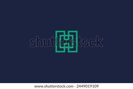 letter h with square logo icon design vector design template inspiration