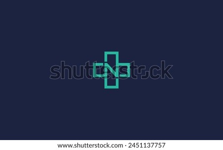 letter n with plus logo icon design vector design template inspiration