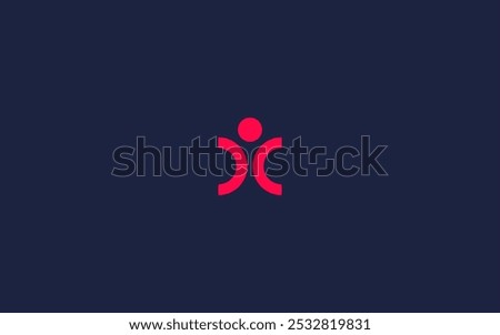 Letter h with people logo icon design vector design template inspiration